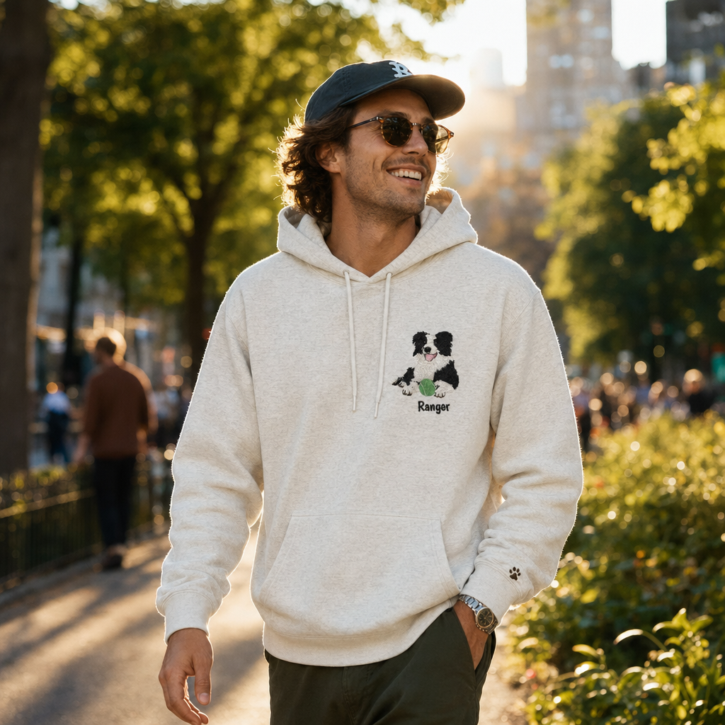 Custom Tennis Embroidered Pet Portrait Hoodie