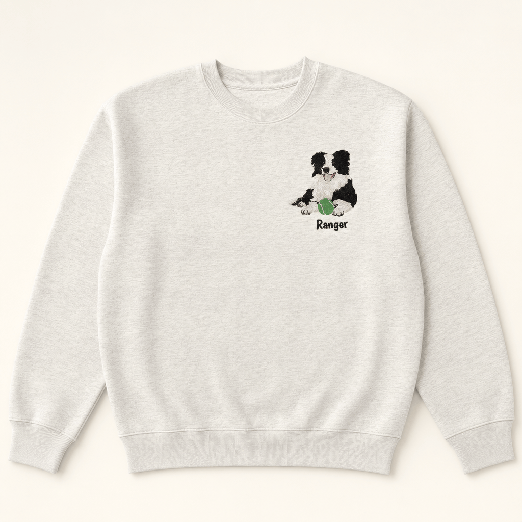 Custom Tennis Embroidered Pet Portrait Sweatshirt