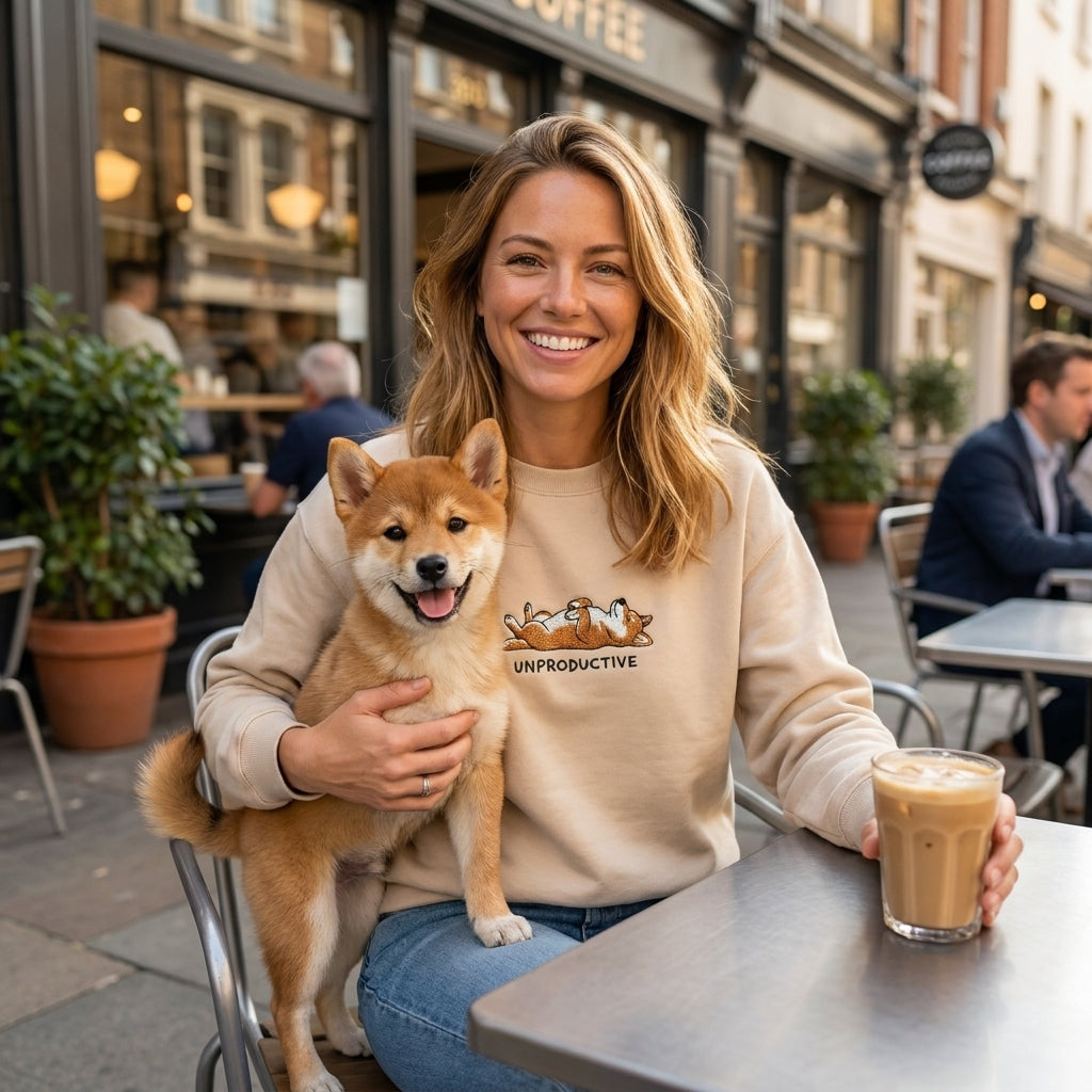 Custom Offline Embroidered Dog Portrait Hoodie, Sweatshirt