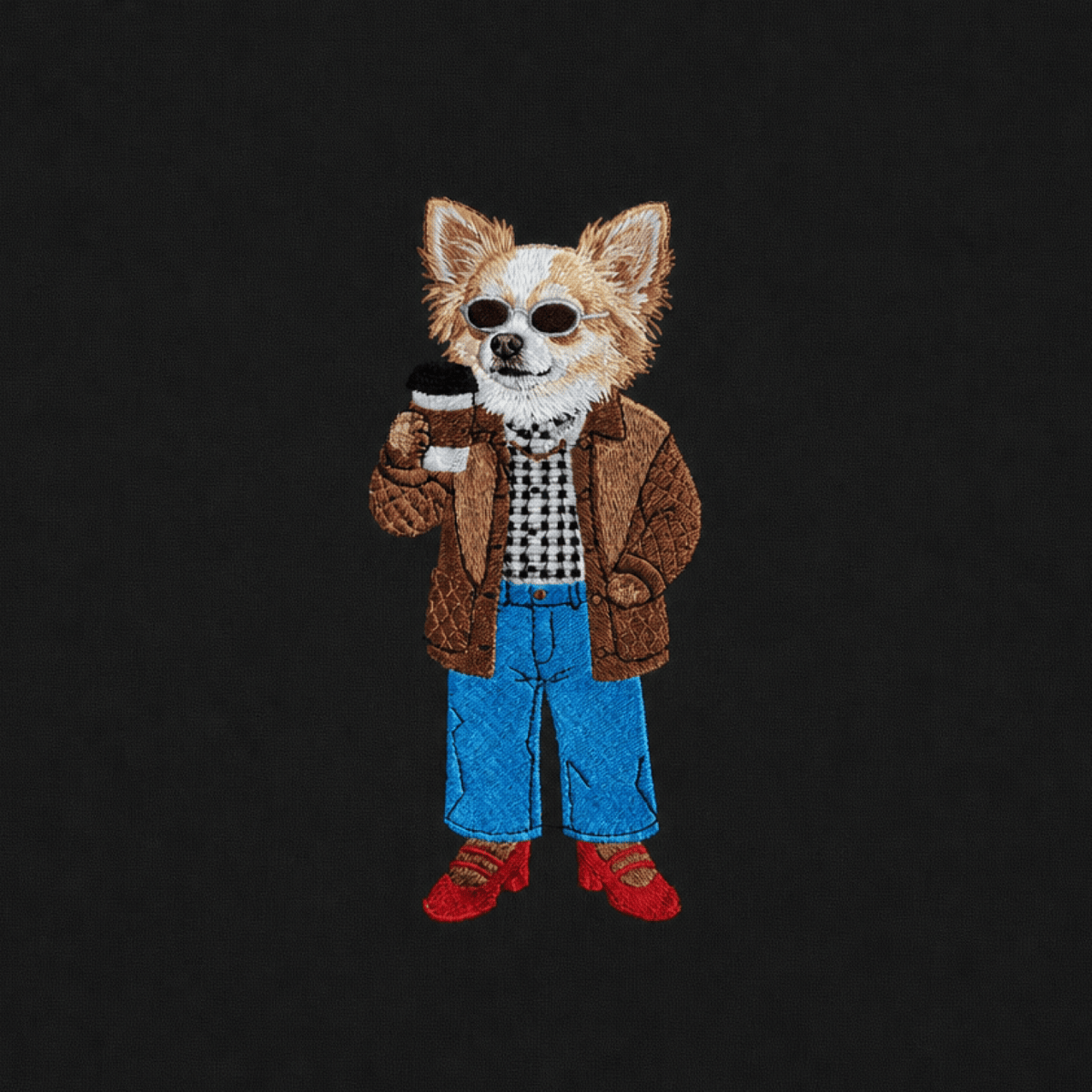 Custom Pet Embroidered Vogue Stitch Hoodie