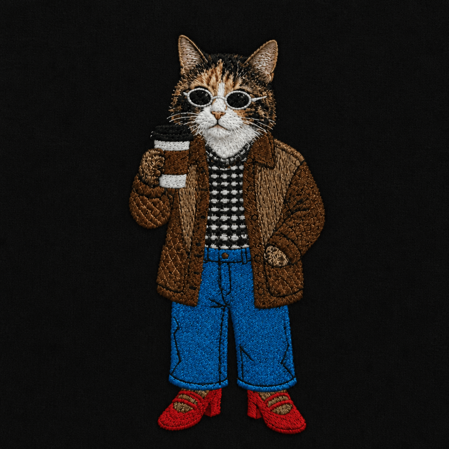 Custom Pet Embroidered Vogue Stitch T-Shirt